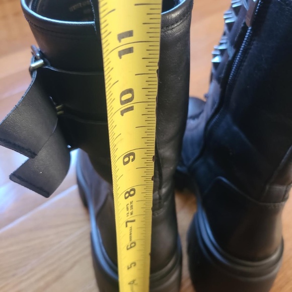 Steve Madden Black Studded Combat Boots size 9 zip lace up punk - Picture 7 of 16